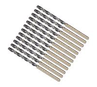 METALLIXITY 12PCS Foret Hélicoïdal, 3mm Mèche à Creuser Acier Rapide 4341, Tige Droite 118° Finition Noir et Or pour Cuivre Aluminium Bois Plastique Métal, Forets à Métaux de Dureté Moyenne