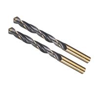 METALLIXITY 2PCS Foret Hélicoïdal, 10.5mm Mèche à Creuser Acier Rapide 4341, Tige Droite 118° Finition Noir et Or pour Cuivre Aluminium Bois Plastique Métal, Forets à Métaux de Dureté Moyenne