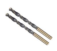 METALLIXITY 2PCS Foret Hélicoïdal, 6.5mm Mèche à Creuser Acier Rapide 4341, Tige Droite 118° Finition Noir et Or pour Cuivre Aluminium Bois Plastique Métal, Forets à Métaux de Dureté Moyenne