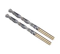 METALLIXITY 2PCS Foret Hélicoïdal, 7mm Mèche à Creuser Acier Rapide 4341, Tige Droite 118° Finition Noir et Or pour Cuivre Aluminium Bois Plastique Métal, Forets à Métaux de Dureté Moyenne