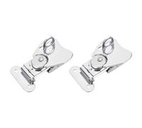 METALLIXITY 2Pcs Verrou Papillon à Torsion à Ressort (50mm/1,97") Argent | Loquets à Bascule en Fer Chromé avec Trou de Serrure, pour Boîtes en Bois