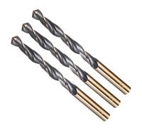 METALLIXITY 3PCS Foret Hélicoïdal, 10mm Mèche à Creuser Acier Rapide 4341, Tige Droite 118° Finition Noir et Or pour Cuivre Aluminium Bois Plastique Métal, Forets à Métaux de Dureté Moyenne