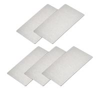 METALLIXITY 5Pcs vierges Métal Carte 80mm x 50mm x 0.4mm Argenté | Plaqué 201 Inox Acier Plaqué signalétique, pour Maison Interne Bricolage Signalisation Gravure