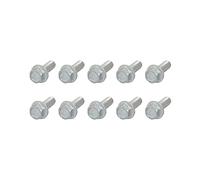 METALLIXITY Bride Hex Tête Boulons (1/4-20 x 3/4") 10pcs, Hexagone Dentelé Bride Boulon Carbone Acier Vis - pour Maison Construction Quincaillerie Attaches