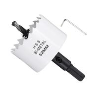 METALLIXITY Kit de Scie Cloche Bi-Métal 52mm (2-3/64"), Fraiseuse à Grande Vitesse M42 avec Mèche Centrale, Clé Hexagonale et Ressort - pour Tôle Métallique, Bois, Plaque Plastique, Blanc