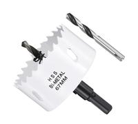 METALLIXITY Kit de Scie Cloche Bi-Métal 67mm en Acier M42 Blanc | Fraiseuse à Grande Vitesse avec Mèche Centrale, Clé Hexagonale et Ressort - pour Tôle Métallique, Bois
