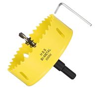 METALLIXITY Kit de Scie Cloche Bi-Métal 89mm (3-1/2"), Fraiseuse à Grande Vitesse en Acier M42 avec Mèche Centrale, Clé Hexagonale et Ressort - pour Tôle Métallique, Bois, Jaune