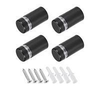 METALLIXITY Signe Entretoise Vis (12x23mm) 4pcs, INOX Acier Publicité Vis Verre Acrylique Clou - pour Image Cadre Signe Affiche, Mat Noir