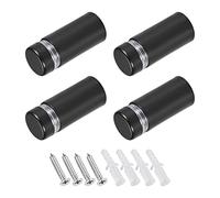 METALLIXITY Signe Entretoise Vis (12x28mm) 4pcs, INOX Acier Publicité Vis Verre Acrylique Clou - pour Image Cadre Signe Affiche, Mat Noir