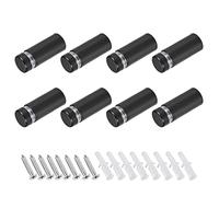 METALLIXITY Signe Entretoise Vis (12x33mm) 8pcs, INOX Acier Publicité Vis Verre Acrylique Clou - pour Image Cadre Signe Affiche, Mat Noir