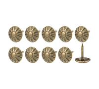 METALLIXITY Tapisserie Clou Pointes (8x10x1.7mm) 50pcs, Fer Fleur Motif Pouce Pousser Épingles - pour Maison Construction, Maison Cuisine Meubles, Bronze Tone