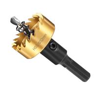 METALLIXITY Trousse de Fraise Trépan 32mm (1-1/4"), Fraise Trépan Acier Rapide 4241 avec Foret Centré, Clé Hexagonale et Ressort - pour Métaux Tendres, Bois, Plastique, Or