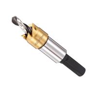 METALLIXITY Trousse de Scie Cloche 12mm (15/32") pour Métaux Mi-Durs | Scie Cloche Acier Rapide M35 avec Foret de Centrage Clé hexagonale et Ressort, Bois Plastique Placo Or