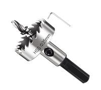 METALLIXITY Trousse de trépan 35mm (1-3/8") trépan en acier rapide argent | 4341, avec mèche centrée clé hexagonale et ressort, pour métaux tendres bois plastique placoplâtre panneaux PVC