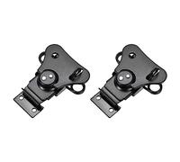 METALLIXITY Verrou Papillon à Ressort Chargé (65mm/2,56") 2Pcs, Loquets de Basculement de Plaque de Fer avec Trou de Serrure - pour les Boîtes en Bois, Noir,