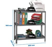 Metallregal COMFORT MINI 3/400 900 GRAU