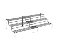 Metaltex 2 estantes para especias, extensibles, color negro, 28/55 x 23 x 13 cm