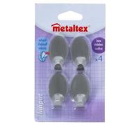 Crochets adhésifs - METALTEX - Lilliput - Inox - Lot de 4 - Résistants à l'humidité