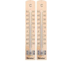 Metaltex 298005 Thermomètre intérieur Marron 3 x 18 x 0.8 cm (Lot de 2)