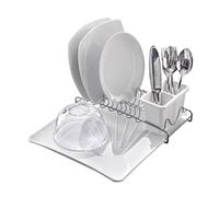 Metaltex 325702322 SpaceTex Egouttoir à Vaisselle Métal/Plastique Blanc/Argent 35 x 31 x 12 cm