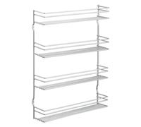Metaltex 364634039 Etagère à épices"Pepito" 4 étages, Acier Inoxydable, Argent, 36 x 8 x 45 cm