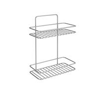 Metaltex 404212 Etagère de Salle de Bain avec 2 Étages Métal Multicolore 28 x 28 x 18 cm