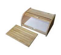 Metaltex Boîte à pain Hévéa avec planche à découper – Bois naturel