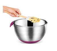 Metaltex 23514610080 bol à mixer 2,8l antidérapant inox ø 20cm acier inoxydable argent et rose 20x20x11,5 cm Argent G