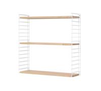 Metaltex ESTANTERIA 3 PISOS 'TOMADO' Blanco-Madera 37.76.07/337 12 x 21 x 68 cm