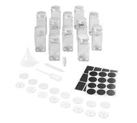 Metaltex Lot de 12 pots à épices avec étiquettes et 16 inserts à saupoudrer