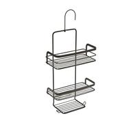 Metaltex Mensola Rettangolare Con Gancio, Detailed in The Description, Nero, 23x12x38/47