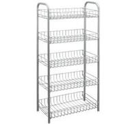 metaltex monaco 343015039 étagère à panier multiusage 5 étages argenté 41 x 23 x 86 cm G