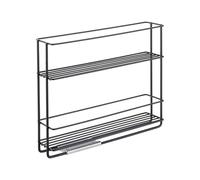 Metaltex Porte-épices coulissant In&Out LAVA – métal, EasyFix sans perçage – noir 28 x 22 x 6 cm
