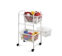 METALTEX - Resserre Chariot de Rangement à roulettes - 3 Paniers Amovibles - Made in Switzerland - SAN Diego, Blanc
