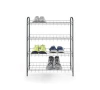 Metaltex Sprinter Étagère à Chaussures à 4 Niveaux en Fil métallique Argenté/Noir