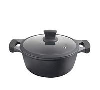 METALTEX XPERT-Cacerola Alta Aluminio Fundido, 28 cm, Antiadherente ILAG 3 Capas, Full Induction válido Para Todo Tipo de cocinas, Negro, 28 cms
