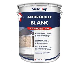 Metaltop - Antirouille Blanc - Blanc pur - RAL 9010-5 L - Sous-couche antirouille haute performance pour métal