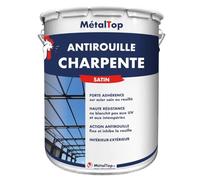 Metaltop - Antirouille Charpente - Gris anthracite - RAL 7016-15 L - Protection antirouille pour structures métalliques et poutres en acier