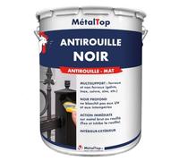 Metaltop - Antirouille Noir - Noir signalisation - RAL 9017-1 L - Sous-couche protectrice antirouille pour métal et fer