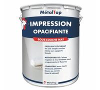 Metaltop - Impression Opacifiante - Blanc - 1 L - Haut pouvoir couvrant et séchage rapide, idéal pour murs et plafonds.