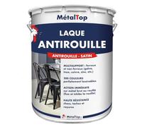 Metaltop - Laque Antirouille - Gris clair - RAL 7035-1 L - Laque de finition satinée pour protéger durablement fer et acier.