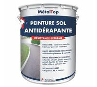 Metaltop - Peinture Antiderapante - Orange pastel - RAL 2003-5 L - Protection anti-glisse pour sols en béton, ciment, bois