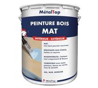 Metaltop - Peinture Bois Mat - Brun chocolat - RAL 8017-1 L - Résiste aux aléas climatiques et protège toutes les essences de bois.