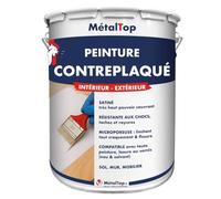 Metaltop - Peinture Contreplaque - Bleu pigeon - RAL 5014-1 L - Protège efficacement contre l'humidité légère, les rayures et les taches
