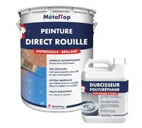 Metaltop - Peinture Direct Rouille - Jaune de sécurité - RAL 1003-5 L - Protection antirouille 2 en 1 longue durée pour fer et acier.