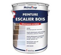 Metaltop - Peinture Escalier Bois - Blanc perle - RAL 1013-1 L - Résistance extrême pour escaliers très sollicités, privés ou pros.