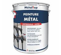 Metaltop - Peinture Metal - Brun chocolat - RAL 8017-5 L - Protection antirouille durable pour surfaces métalliques