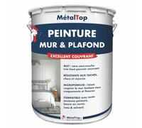 Metaltop - Peinture Mur Et Plafond - Blanc pur - RAL 9010-1 L - Pour une rénovation complète de toutes les pièces, finitions soignées
