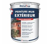 Metaltop - Peinture Mur Exterieur - Orange pastel - RAL 2003-1 L - Peinture microporeuse pour crépi, béton et brique, protection 10 ans.