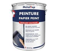 Metaltop - Peinture Papier Peint - Vert blanc - RAL 6019-5 L - Finition velours anti-rayures et anti-taches pour un résultat durable.